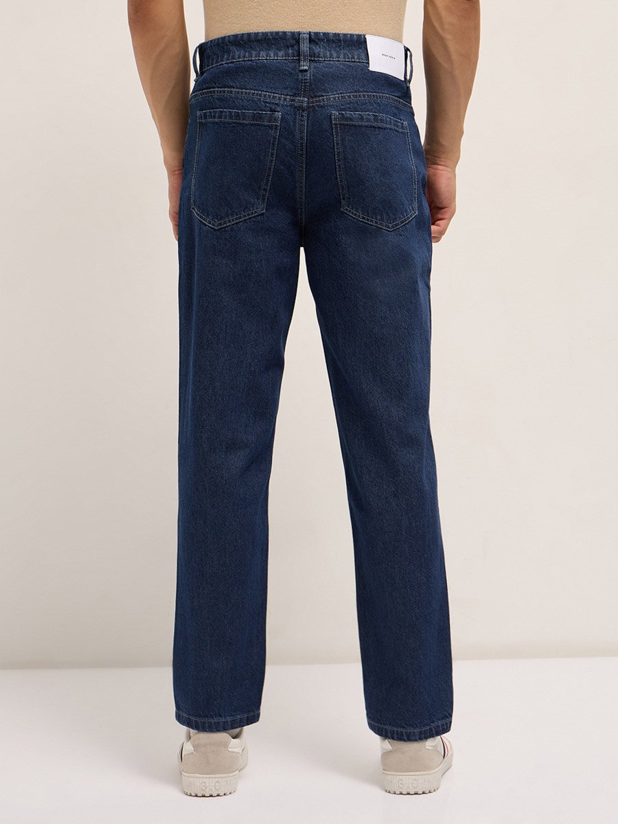 Men Mid Rise Cotton Straight Fit Jeans