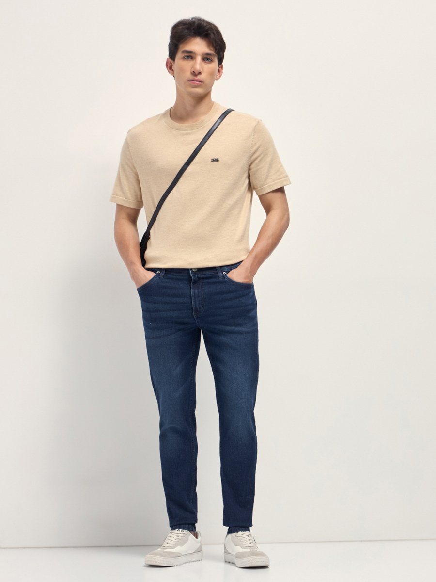 Men Mid Rise Cotton Slim Fit Jeans