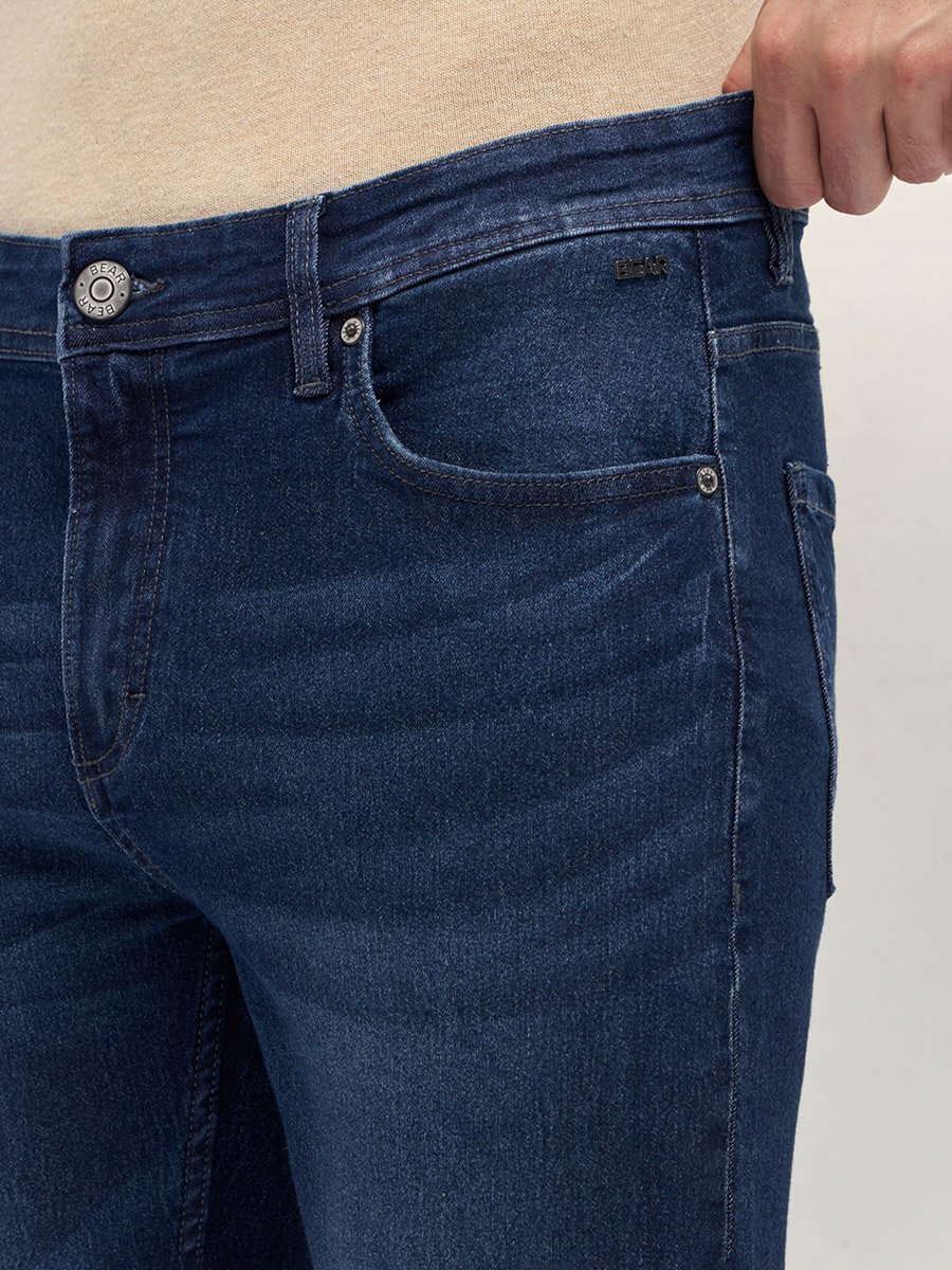 Men Mid Rise Cotton Slim Fit Jeans