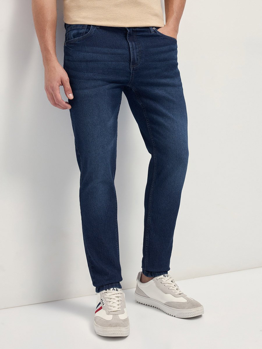 Men Mid Rise Cotton Slim Fit Jeans