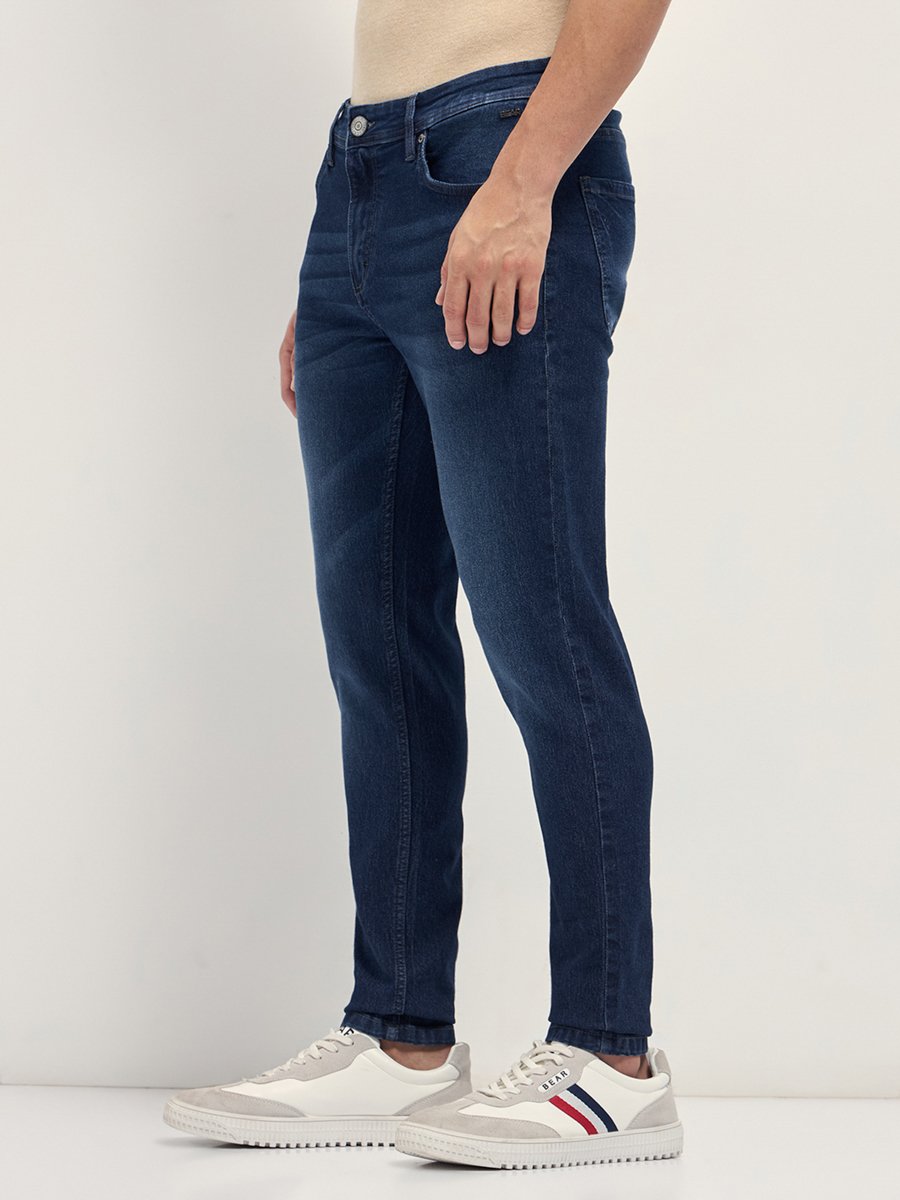 Men Mid Rise Cotton Slim Fit Jeans