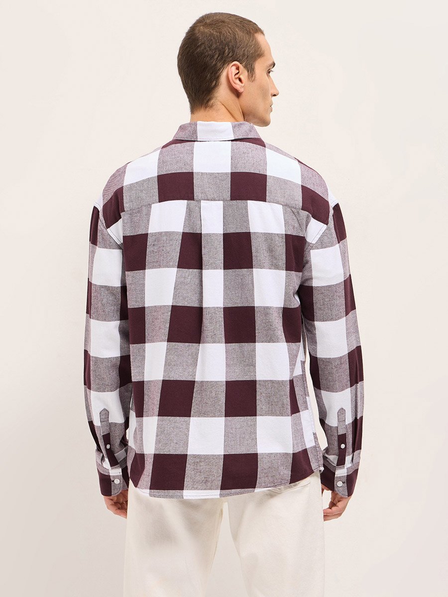 Men Relaxed Fit Flannel Casual Shirt