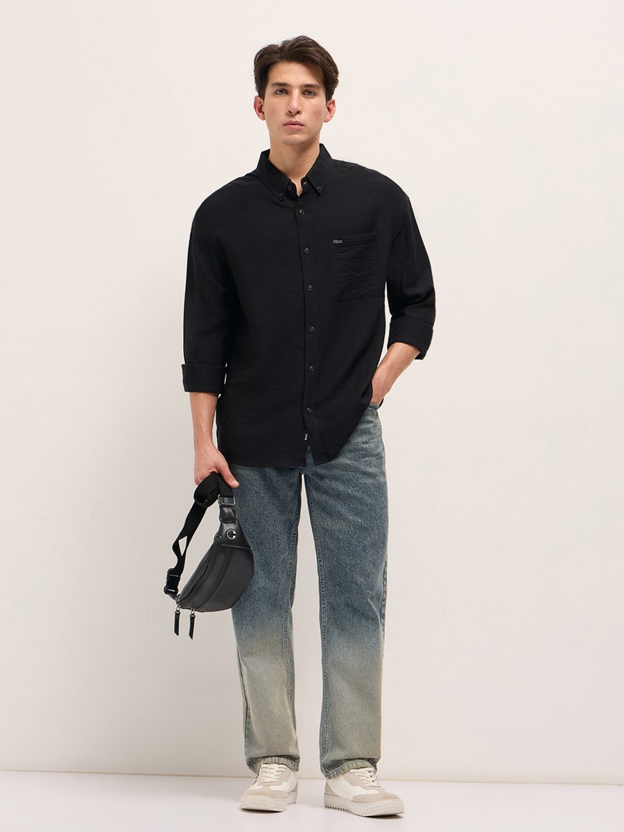 Men Herringbone Relaxed Fit Casual shirt