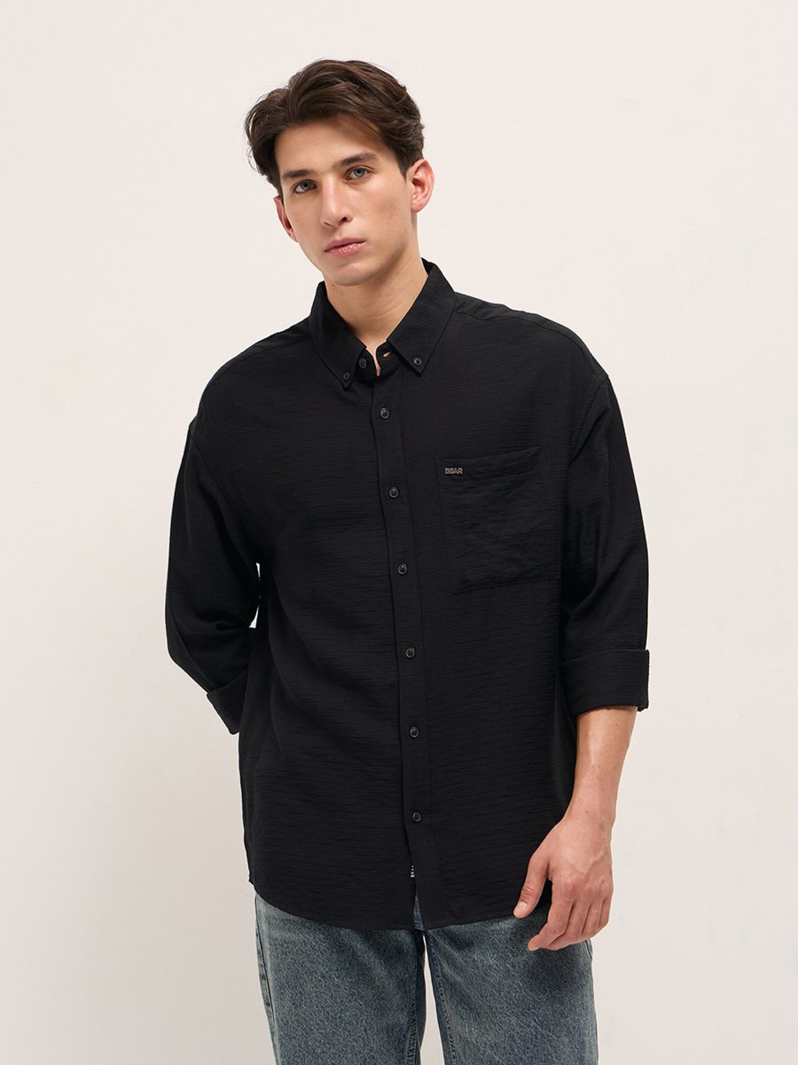 Men Herringbone Relaxed Fit Casual shirt