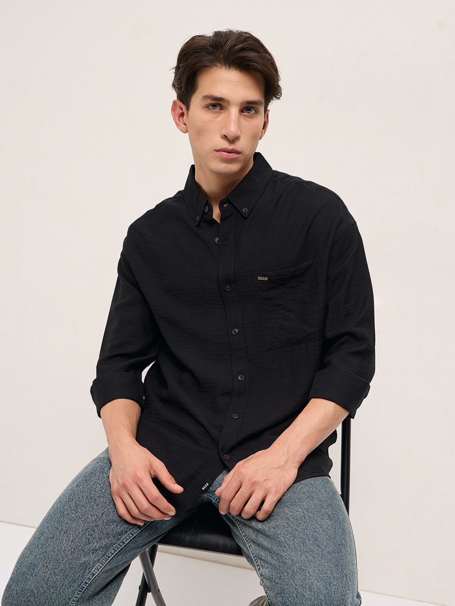 Men Herringbone Relaxed Fit Casual shirt