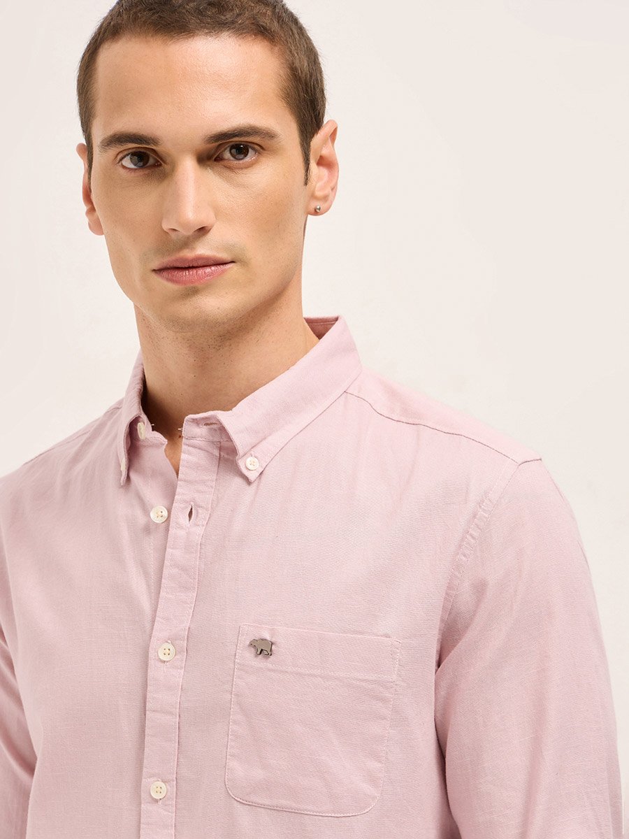 Men Cotton Linen Slim Fit Casual Shirt