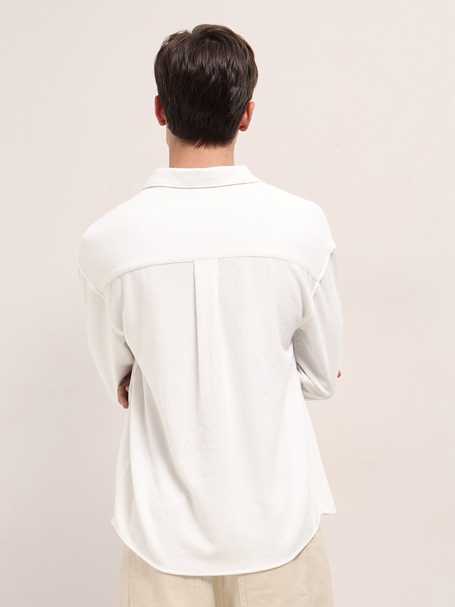 Men Woven Textured Relaxed Fit Casual Shirt