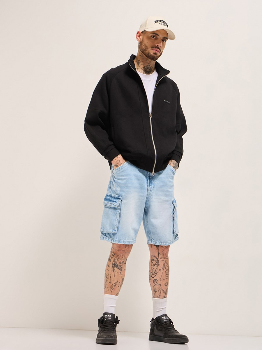 Men Cotton Baggy Fit Denim Shorts