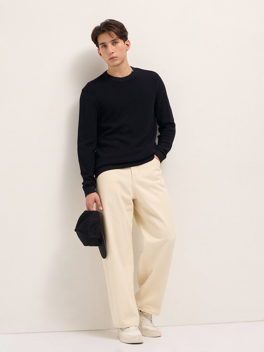 Men Pure Cotton Flat Knit Regular Fit T-Shirt