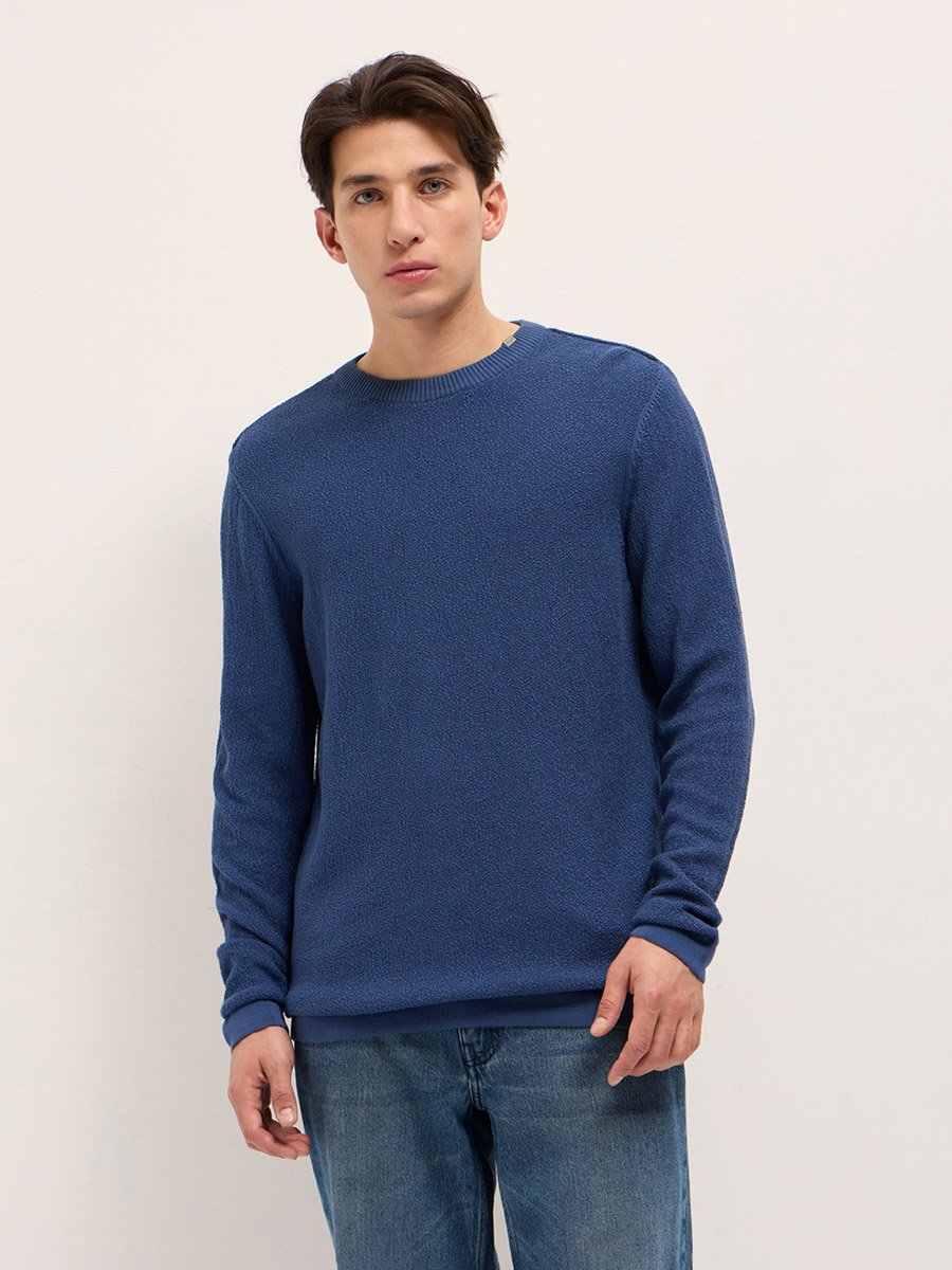 Men Pure Cotton Textured Flat Knit T-Shirt