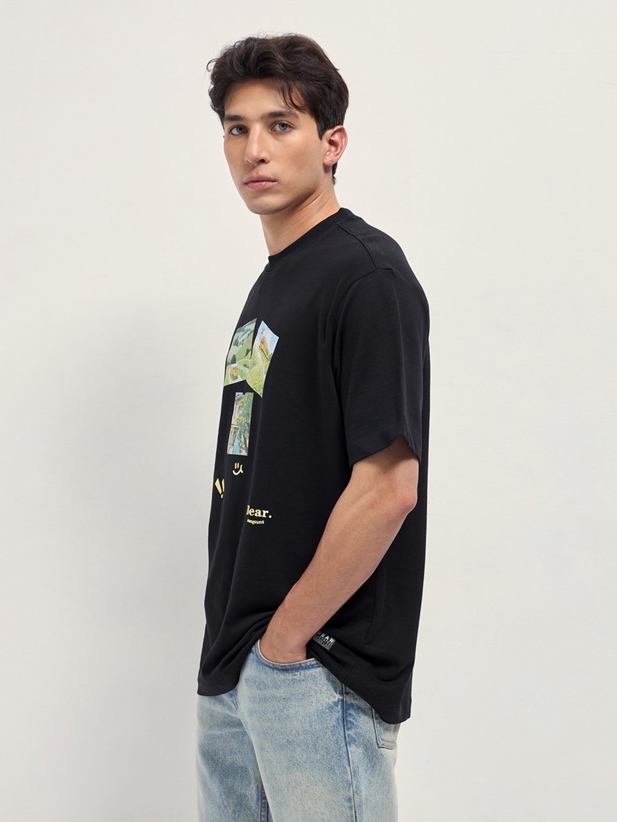 Men Pure Cotton Crew Neck Oversized T-Shirt