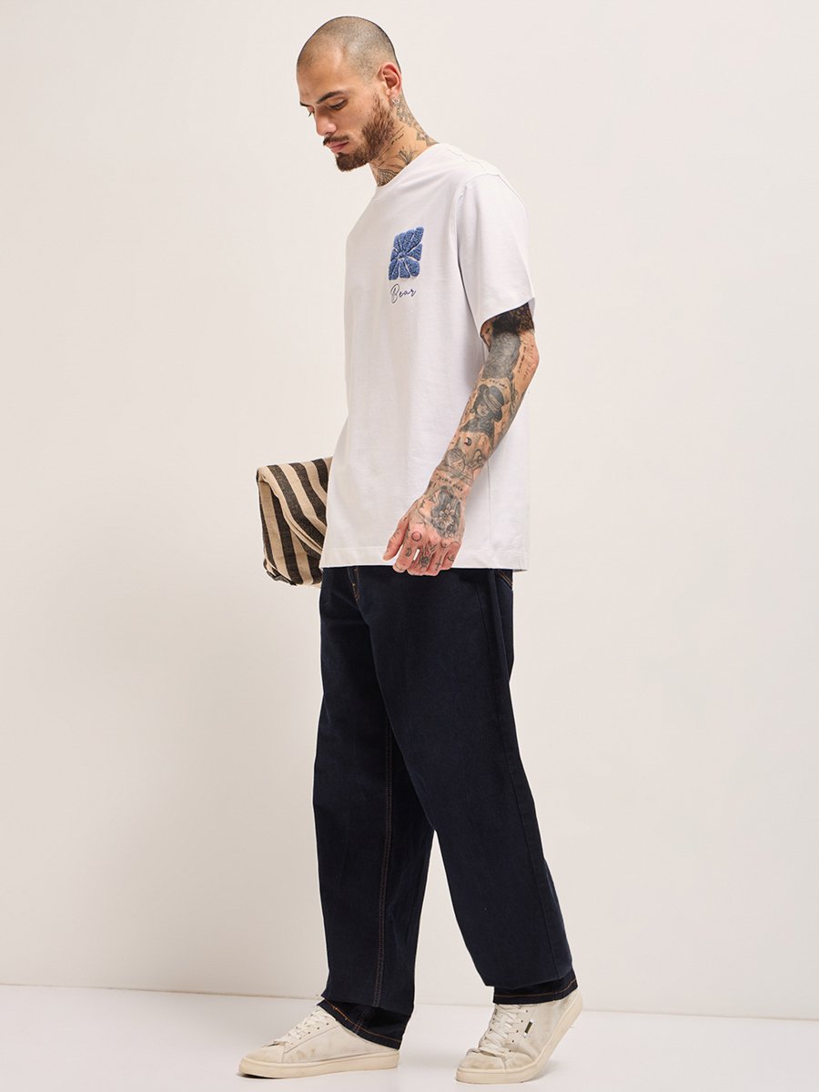 Men Pure Cotton Printed Oversized T-Shirt