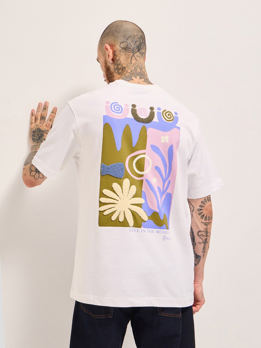 Men Pure Cotton Printed Oversized T-Shirt