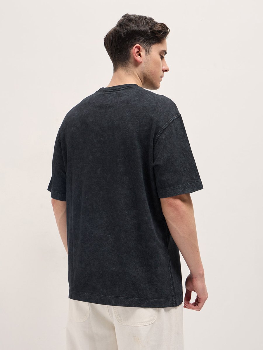 Men Cotton Washed Crew Neck T-Shirt