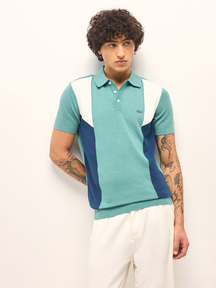 Men Pure Cotton Slim Fit Polo