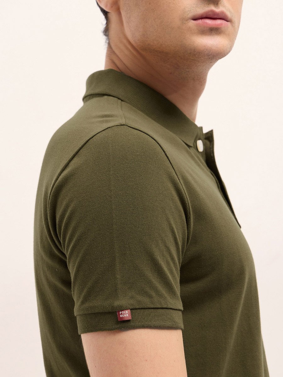 Men Cotton Solid Regular Fit Polo
