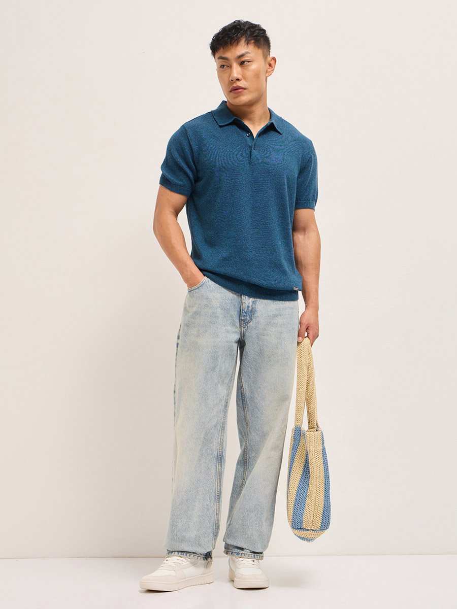 Men Solid Cotton Regular Fit Polo