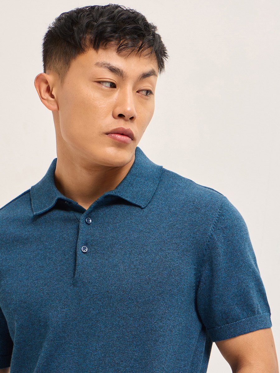 Men Solid Cotton Regular Fit Polo