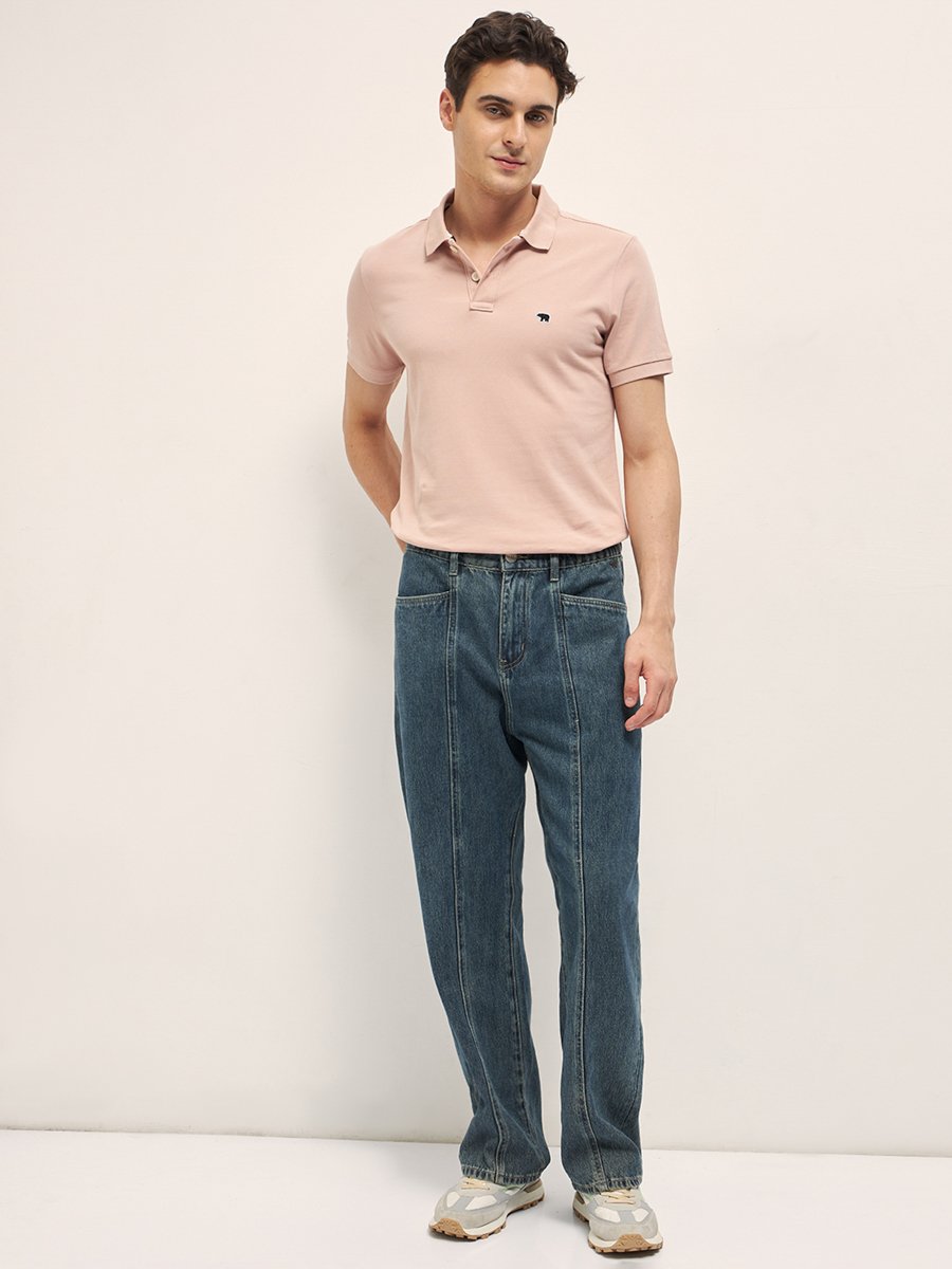 Men Cotton Solid Regular Fit Polo