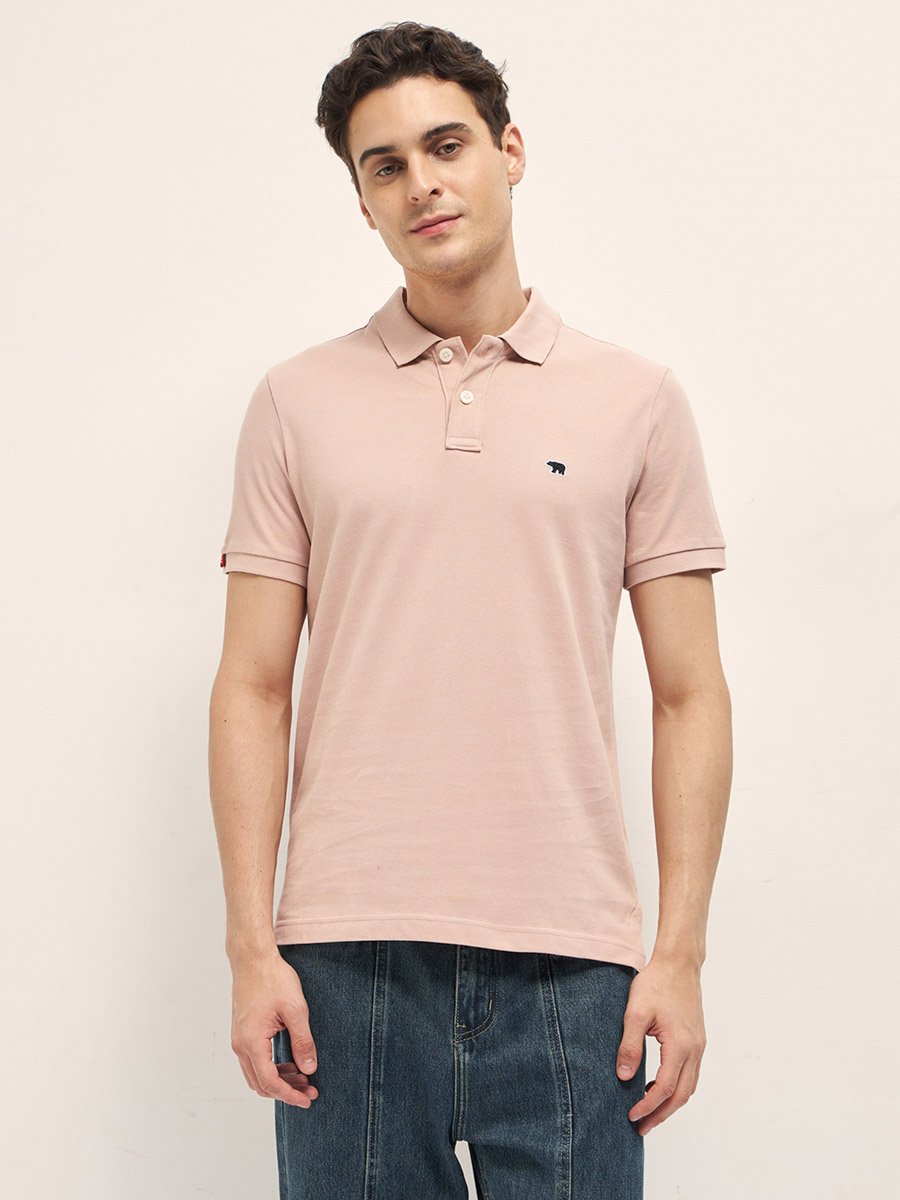 Men Cotton Solid Regular Fit Polo
