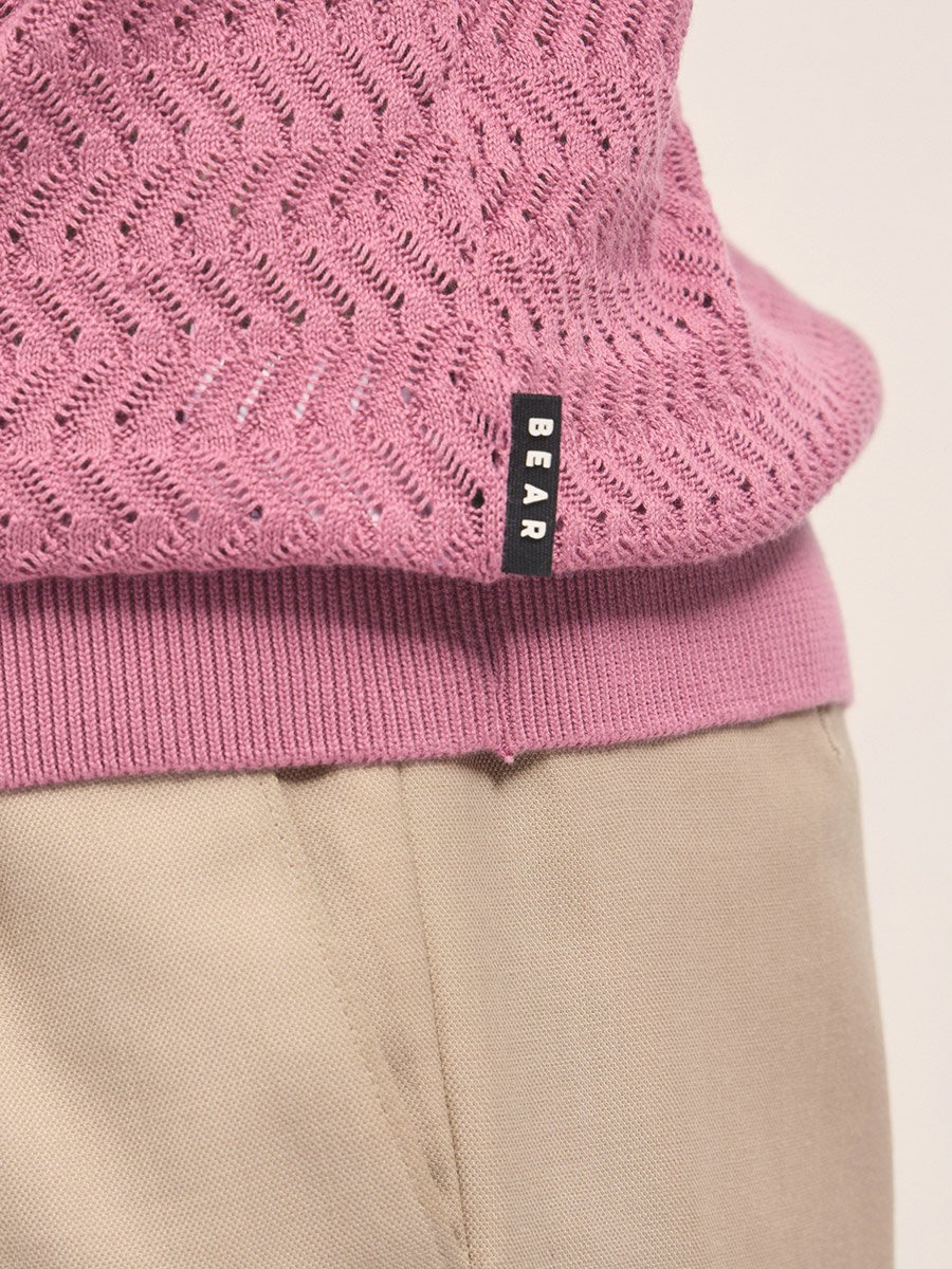 Men Pure Cotton Textured Slim Fit Polo