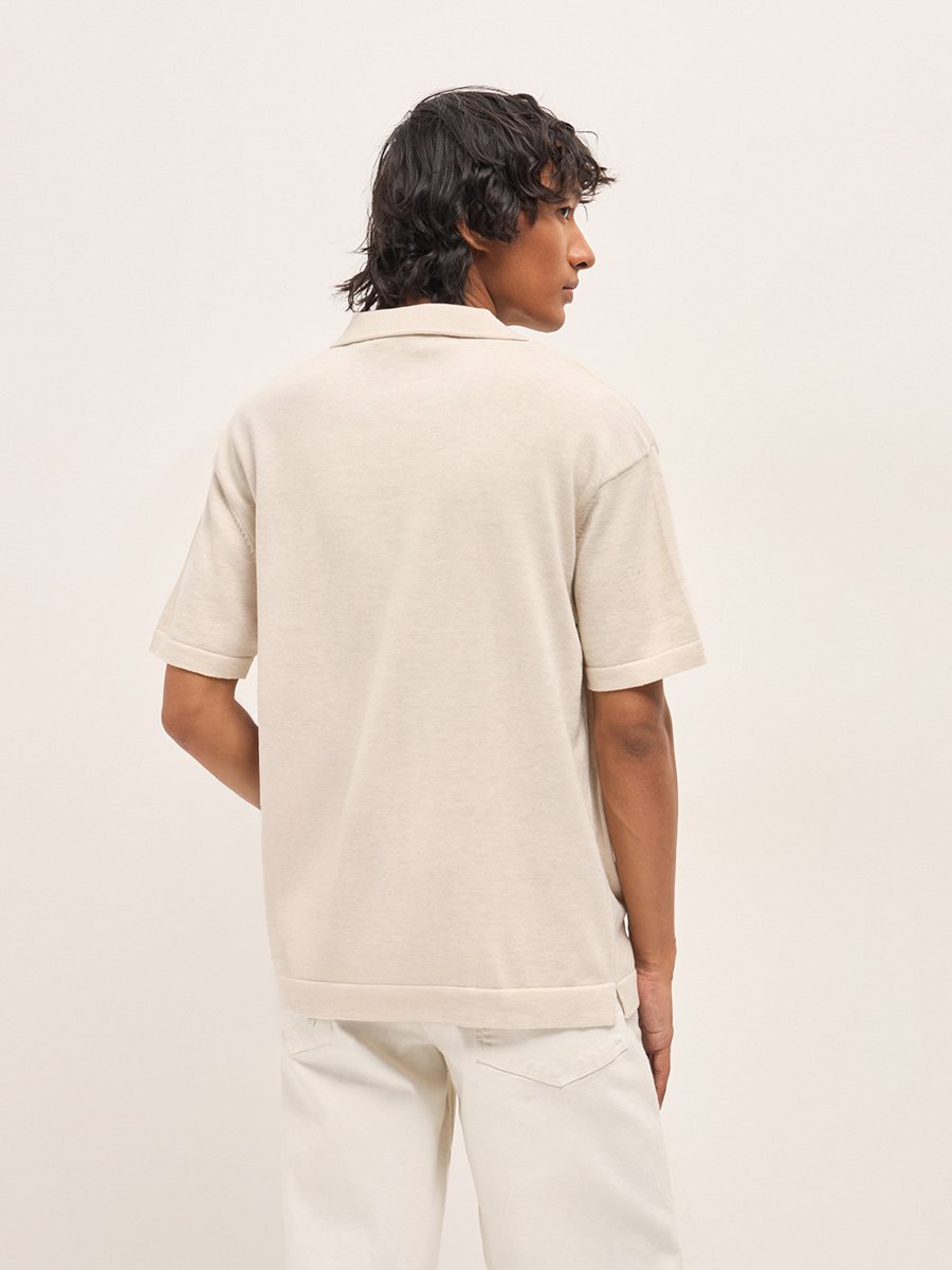 Men Solid Cotton Relaxed Fit Polo