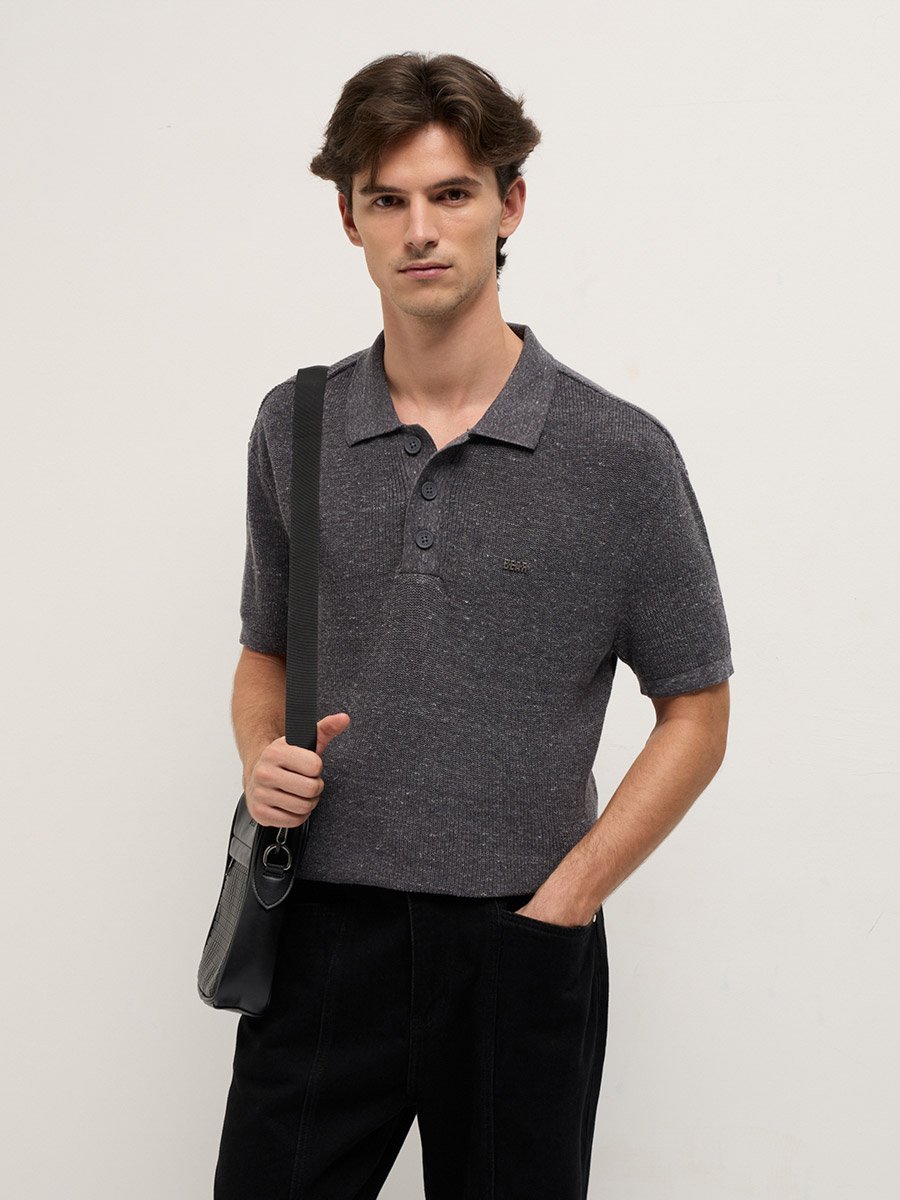 Men Pure Cotton Solid Relaxed Fit Polo