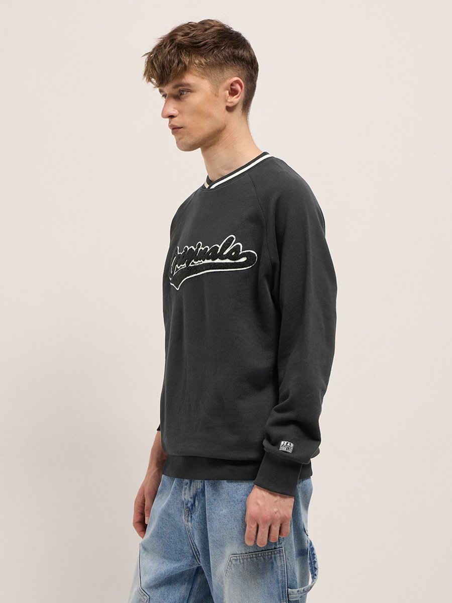 Men Embroidered Patch V Neck Hoodie