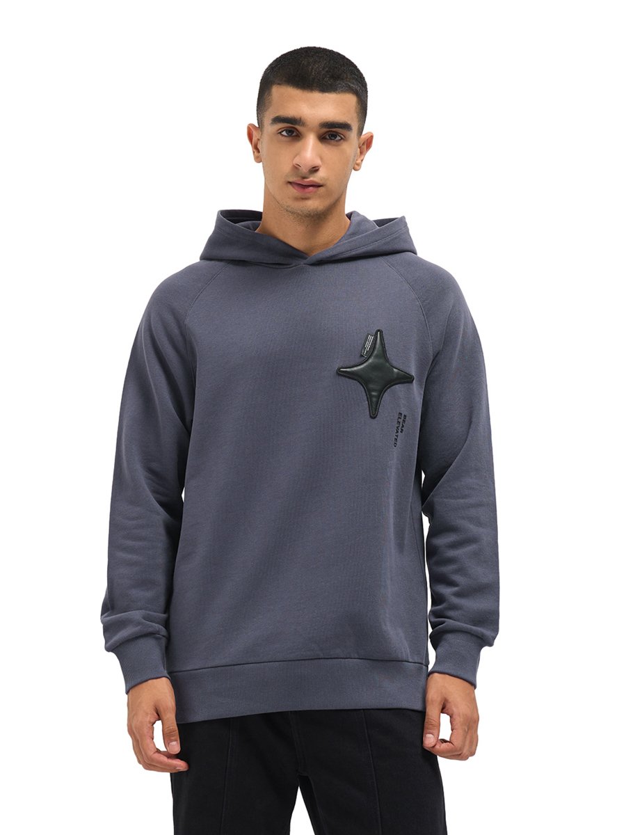 Men Relaxed Fit Raglan Sleeves Hoodie