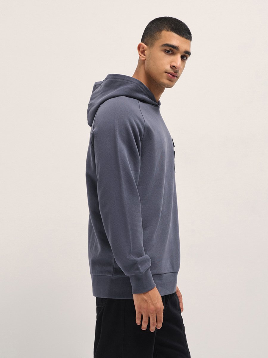 Men Relaxed Fit Raglan Sleeves Hoodie