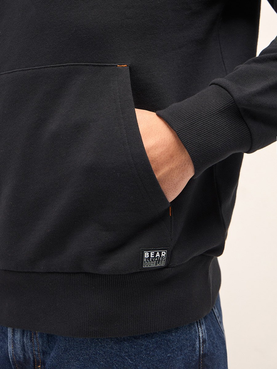 Men Cotton Patch Detail Hoodie