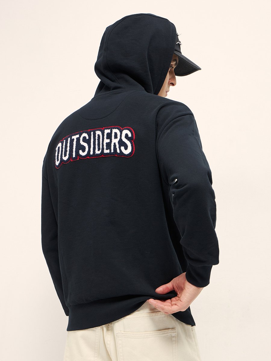 Men Cotton Patch Detail Hoodie