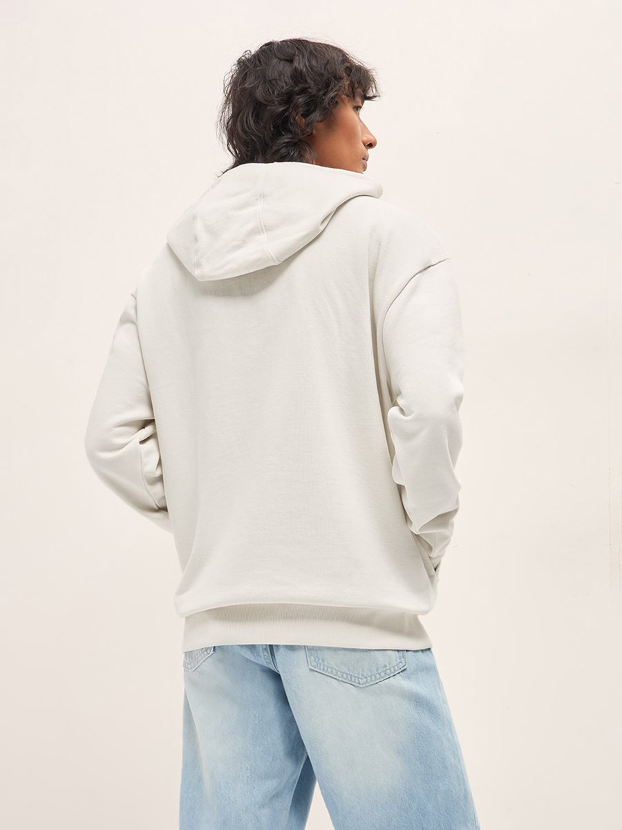 Men Cotton Relaxed Fit Graphic Print Hoodie