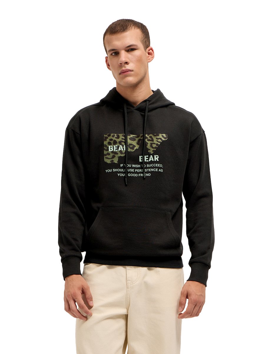 Men Cotton Printed Hoodie