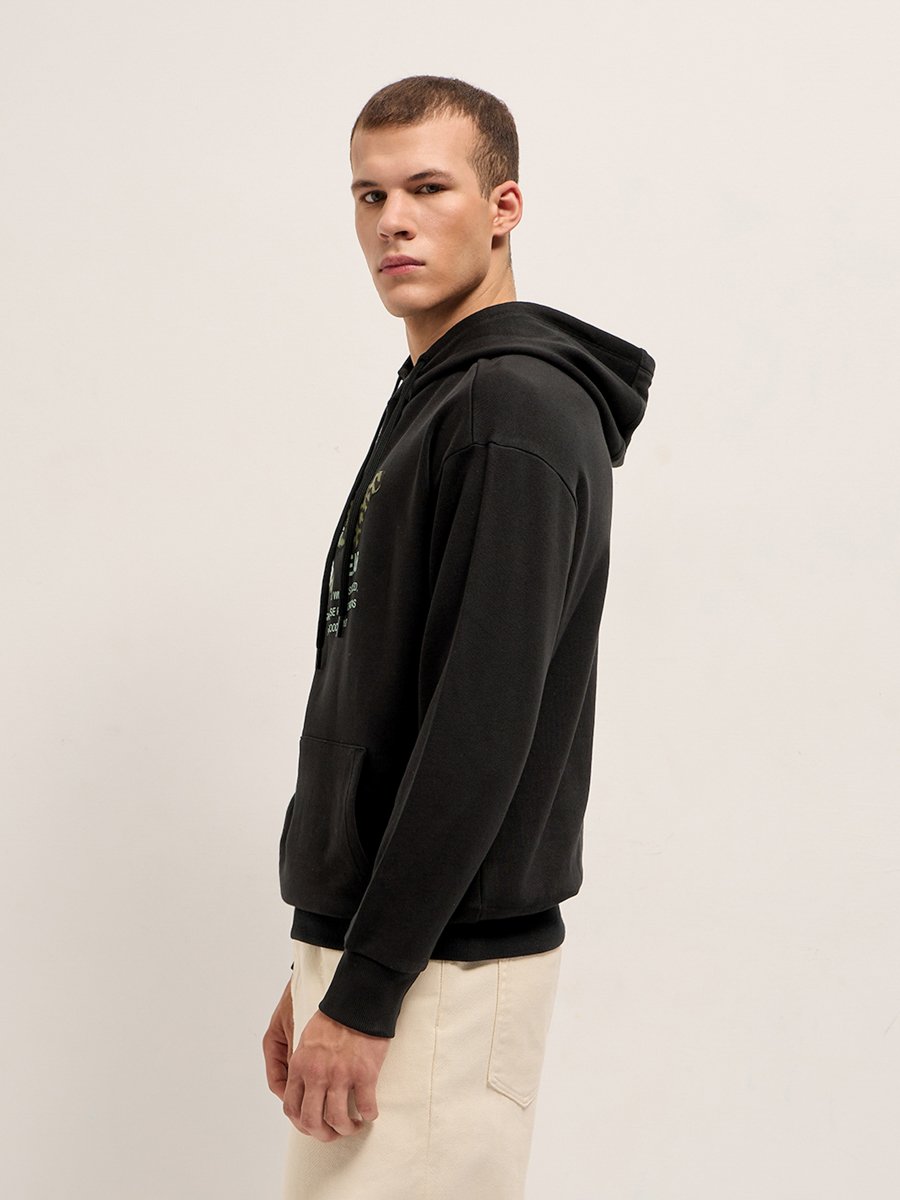Men Cotton Printed Hoodie