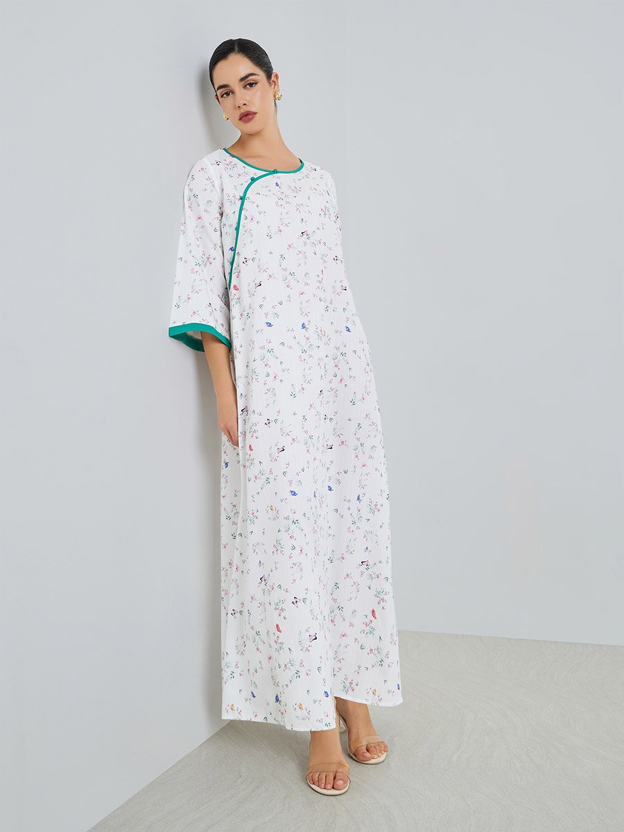 Women Floral Print A-Line Jalabiya