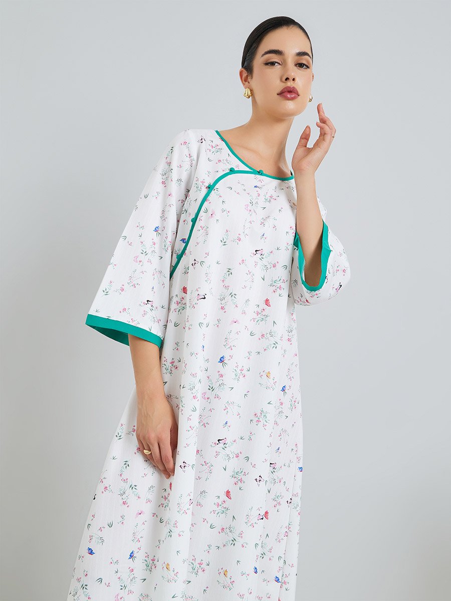 Women Floral Print A-Line Jalabiya