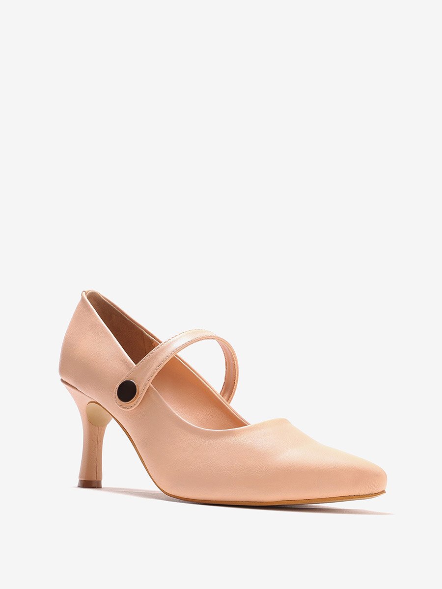 Women Pointed Toe Pumps with Snap Button