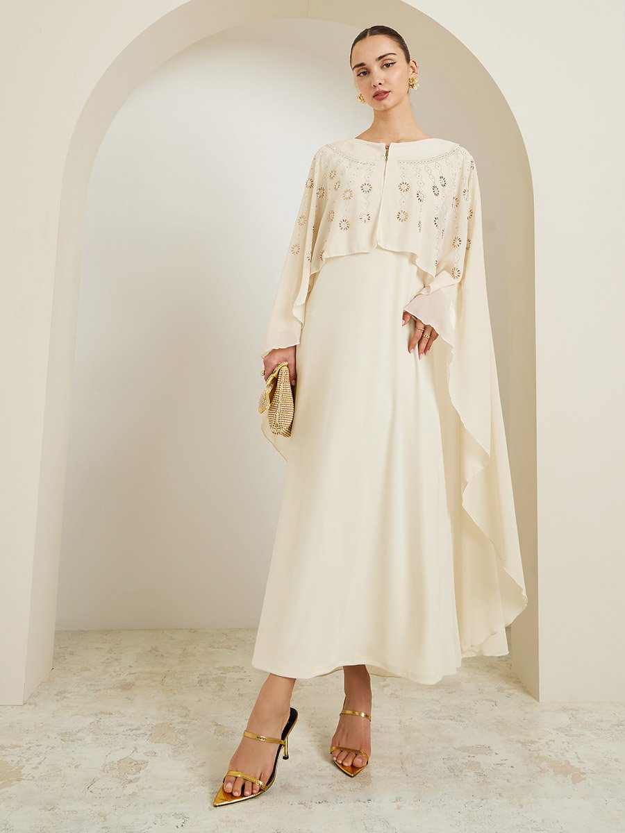chinese dress ladies Beverley Cream Mesh Maxi Dress - US 10