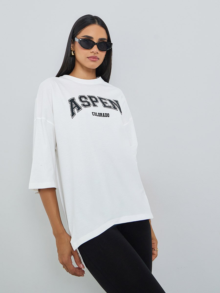 Slogan Print Oversized T-Shirt and Leggings Co-Ords