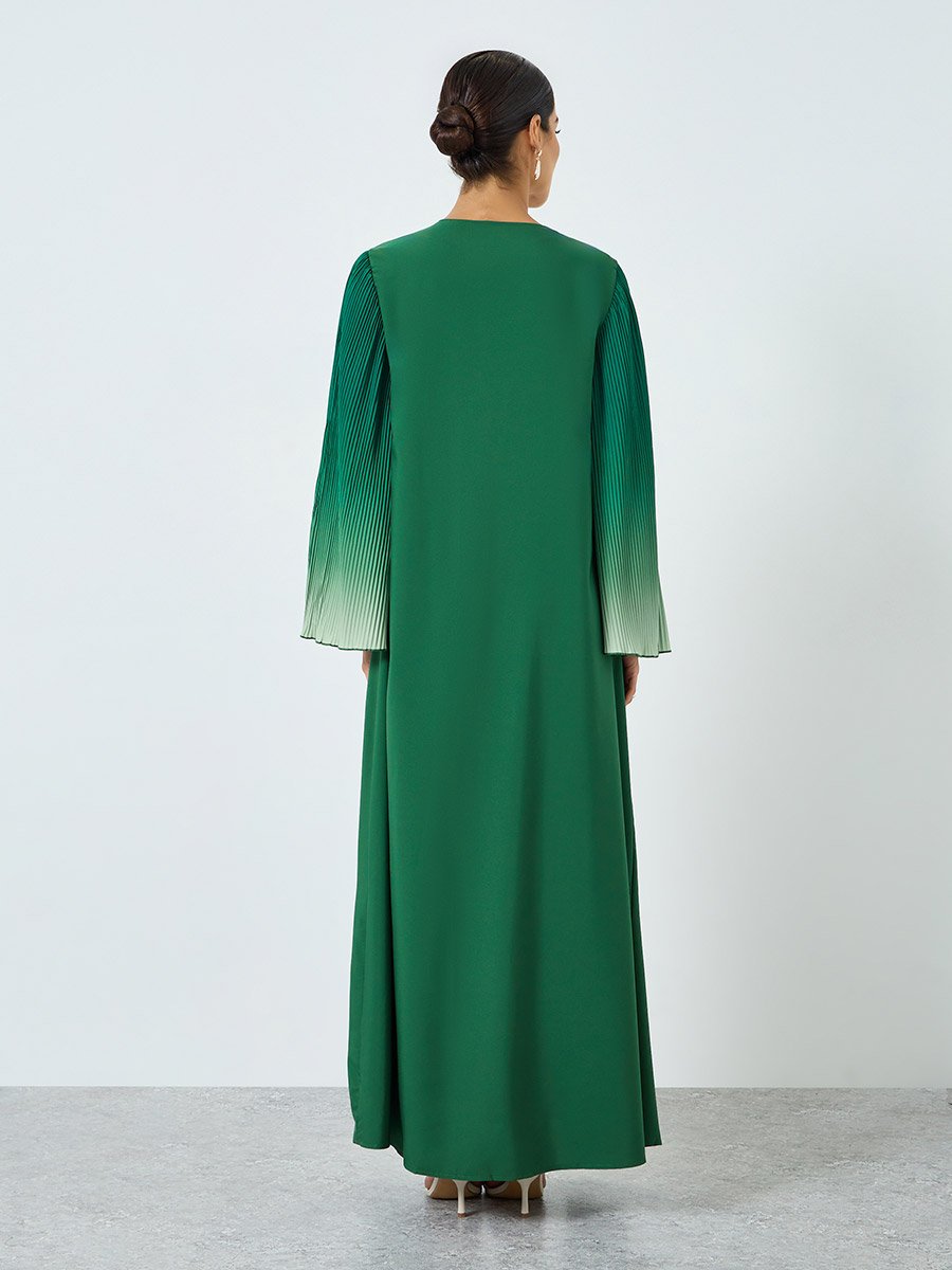 Women Ombre Textured Flare Sleeve Abaya