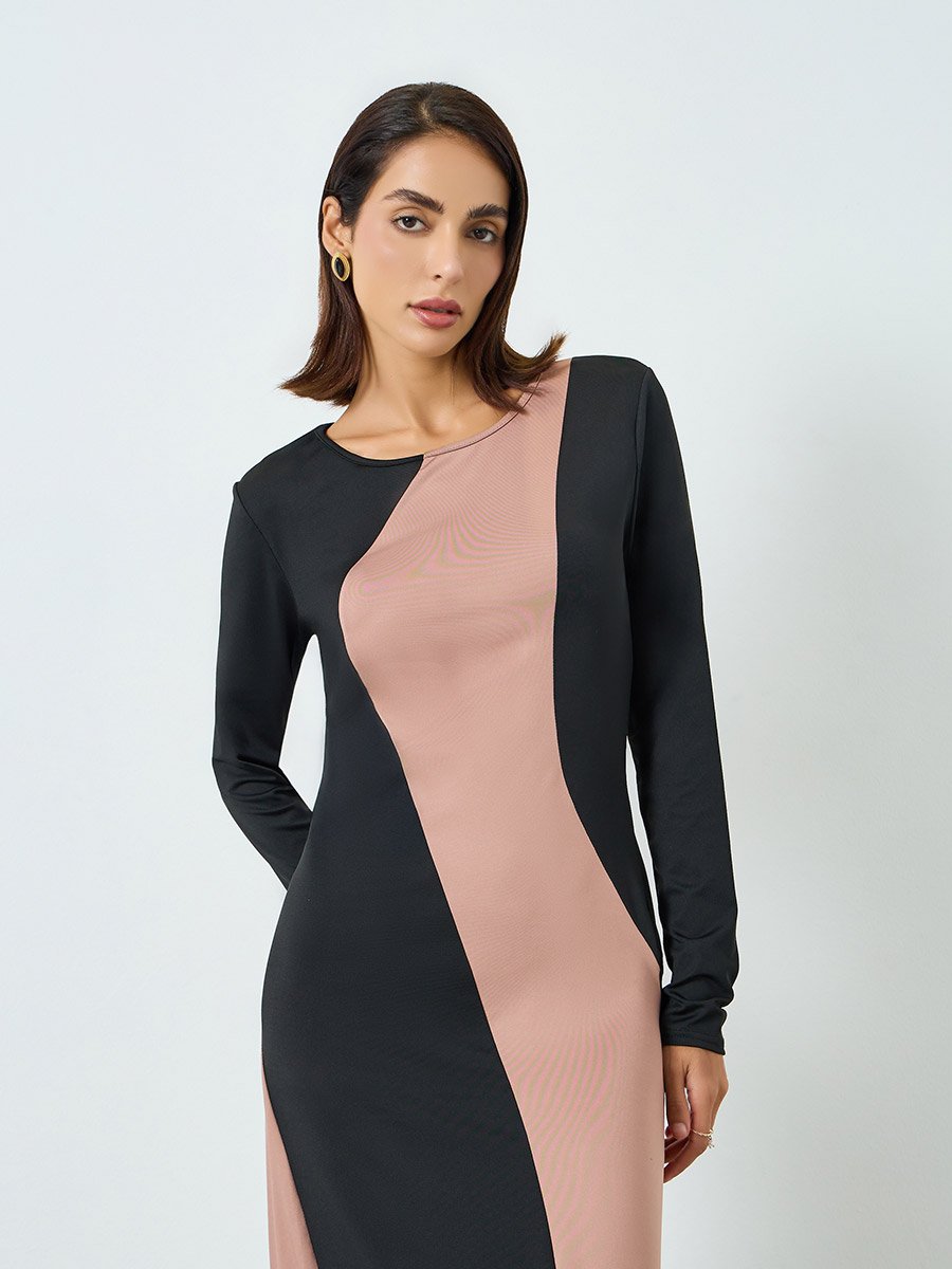 color block bodycon dress Women Maxi For Women at Kuwait Apricot dresses 1990s Chanel little black athletic dress A Job Interview COLOR:PLUM