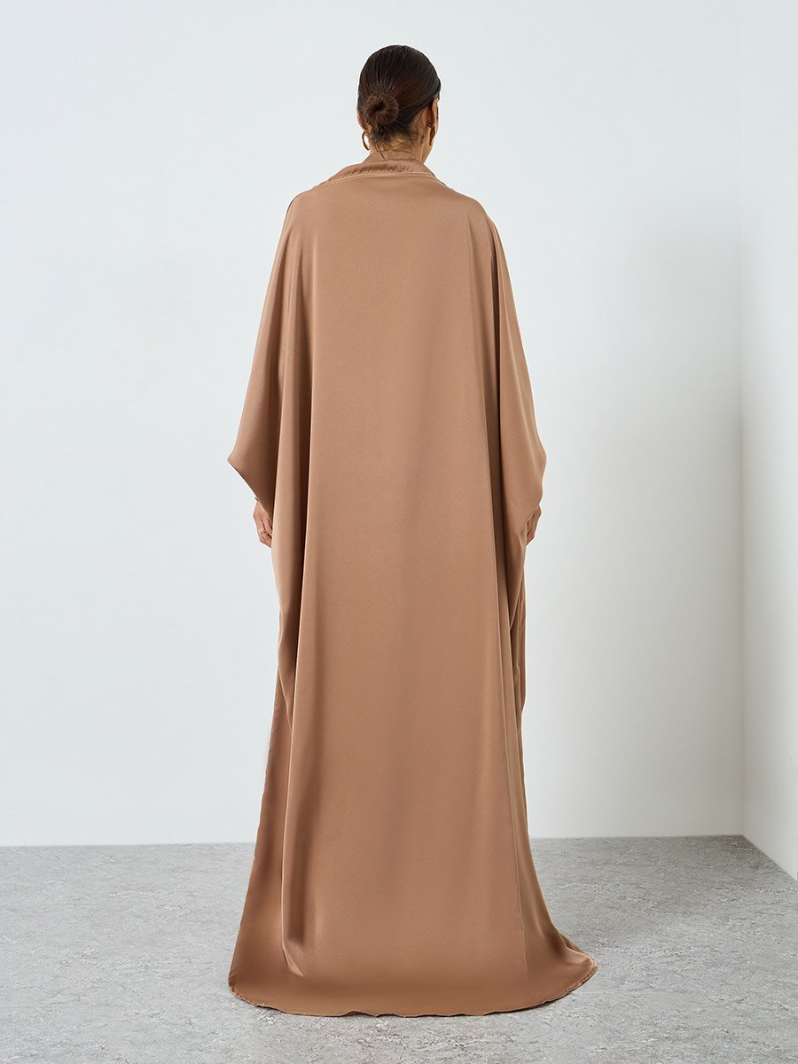 Women Beige Batwing Sleeve Jalabiya