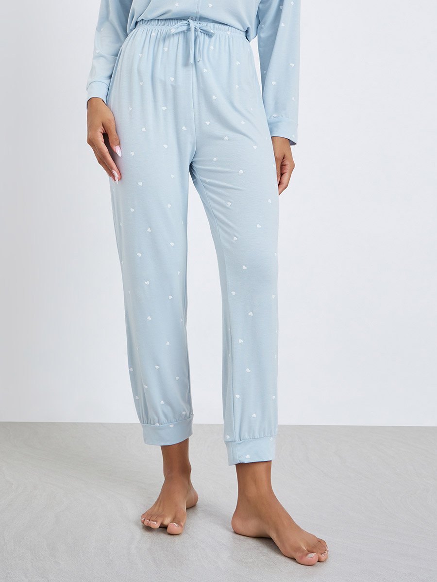 Modal Heart Pocket Detail Shirt and Pyjama Set