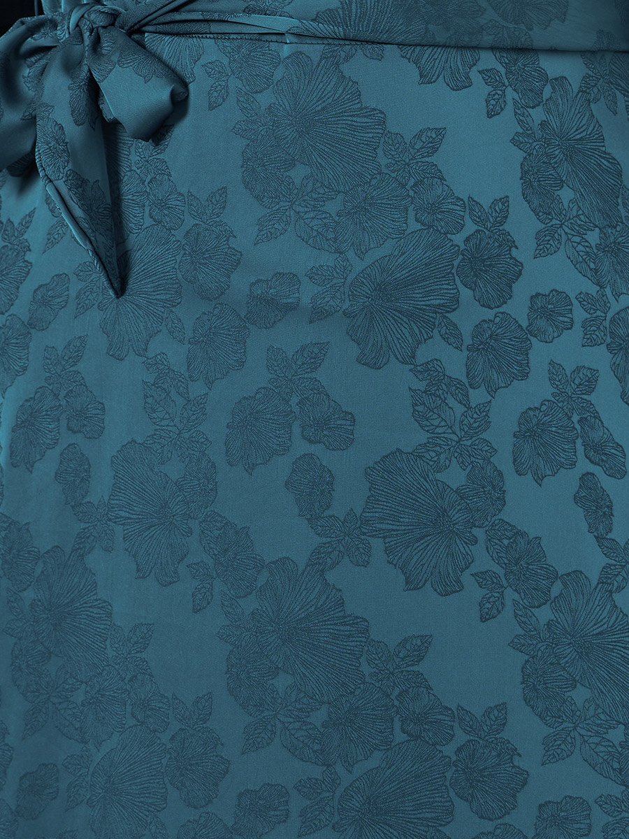 Plus Size Teal Floral Wrap Maxi Dress