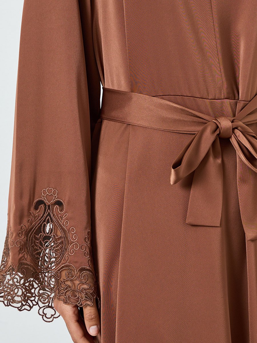Women Long Sleeve with Lace Patch Jalabiya