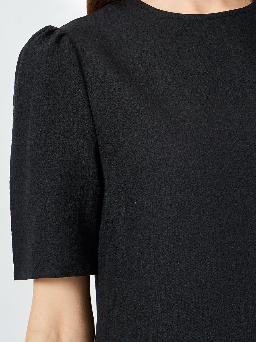 Women Shift Midi Dress with Short Sleeves