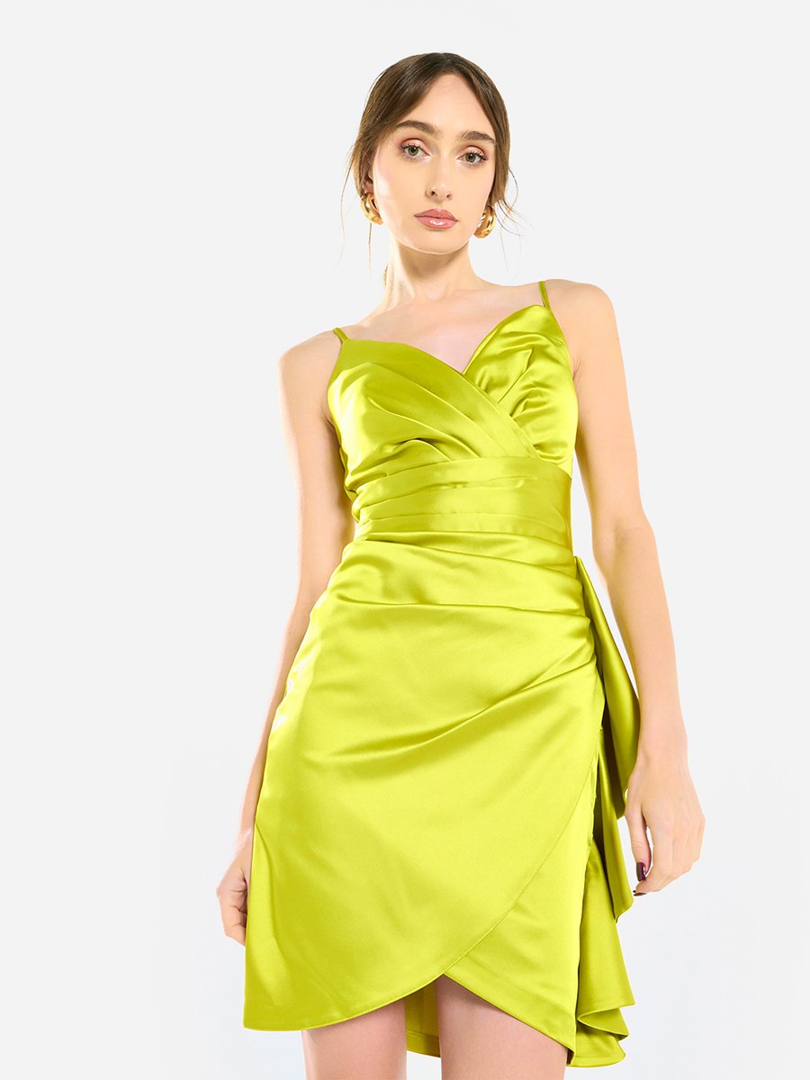 Women Ruched Asymmetric Cocktail Dress