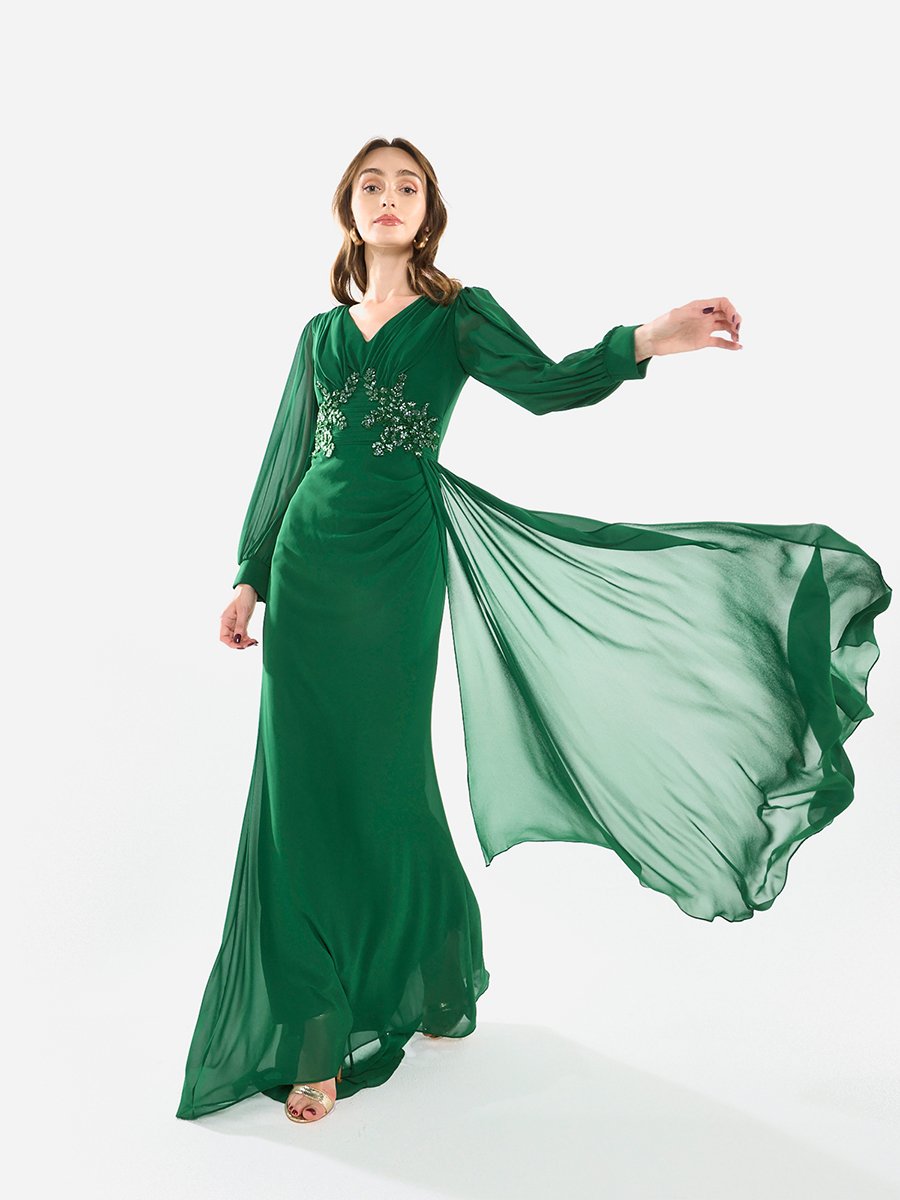 chinese dress ladies Modanisa- Tavin Floral Print Dress