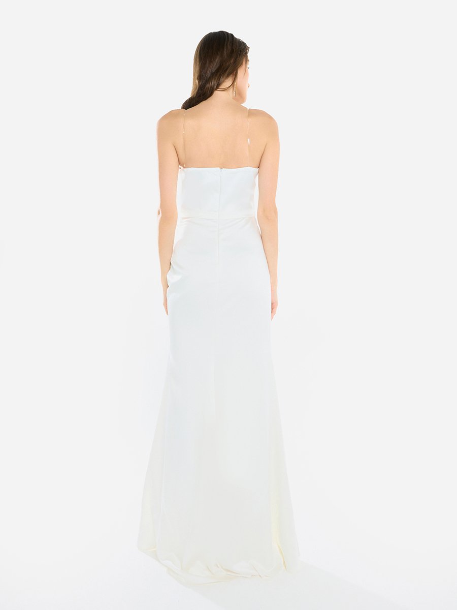 Women Drape Silhouette Gown Maxi Dress